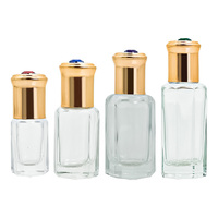 Rouleau en verre de forme Unique 3ML 6ML 12ML bouteille en verre vide transparent parfum en verre huile essentielle Attar rouleau bouteilles cosmétiques