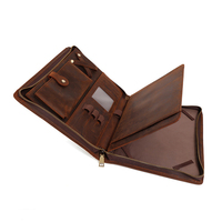 Porte-documents de voyage en cuir Crazy Horse pour hommes en gros, organiseur de documents A5, porte-tablette en cuir véritable