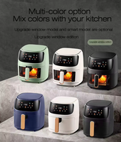 En gros Commercial Vapeur Portable Électrique Intelligent Panier Rond Sans Huile 1400W Chaude Pas Cher Friteuse À Air Sans Huile De 8L