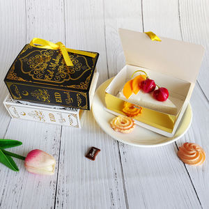 Islam or estampage feuille <span class=keywords><strong>livre</strong></span> forme Eid Mubarak papier bonbons boîte-cadeau pour la décoration de l'Aïd musulman - Product Image 6