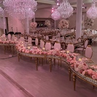 Table de mariage serpent en verre décoré de cristal avec pieds en acier inoxydable