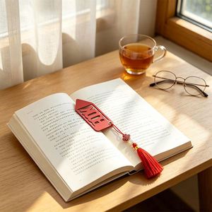 Arrow Shape Pu Leather With Hand-Woven Chinese Knot Tassel Hollow Out Page Holder <b>Bookmark</b> - Product Image 2
