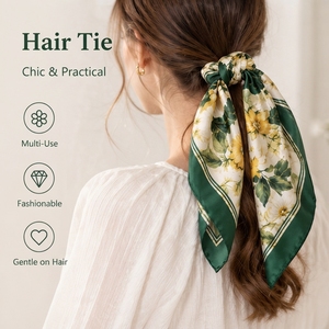 Custom 100% Modal Square Scarf 70x70cm Printed Floral Neck Scarf Headband Hair Accessory - Product Image 3