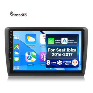 Podofo pour Seat <span class=keywords><strong>Ibiza</strong></span> 2016-2017 Qualcomm 8 Core Car Radio Frame 9 ''4 + 64G 2 Din Dndroid Wireless CarPlay/Android Auto WiFi 4G - Product Image 1