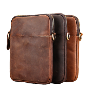 Bolso Bandolera Pequeño de Cuero Genuino Vintage para Hombre, Bolsa de Hombro Ligera de Alta Calidad - Product Image 2