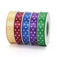 Pita Satin Polkadot Putih 1,5cm 20 Yard Per Gulung Pita Dot untuk Pembungkus Kado Dekorasi Pesta Pernikahan Kerajinan Tangan