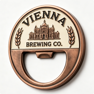 Vienna Brewing Co. Ouvre-bouteille circulaire en bronze, style antique, souvenir - Product Image 6