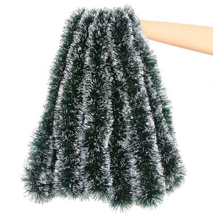 Guirnalda verde artificial decorativa para árbol de <span class=keywords><strong>Navidad</strong></span>, guirnalda de oropel navideño para decoración navideña - Product Image 4