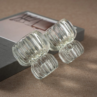 Bocaux à bougies en verre personnalisés de qualité supérieure pour l'aromathérapie et la décoration de la maison de luxe, contenants ronds transparents pour bougies chauffe-plat en gros