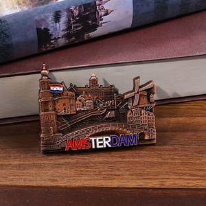 Países Bajos metal recuerdo regalos logotipo personalizado aleación de zinc imán de nevera <span class=keywords><strong>Amsterdam</strong></span> <span class=keywords><strong>turismo</strong></span> recuerdo decoración del hogar imán de nevera - Product Image 2