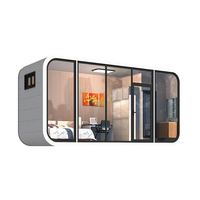 Capsule d'hôtel extérieure mobile en panneaux sandwich d'acier, mini-villa préfabriquée extensible de luxe moderne, type conteneur, pod de couchage Apple