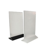 Porte-cartes de table en acrylique, support d'affichage double face, cadre de signalisation de bureau pour menus de restaurant, étiquettes de prix