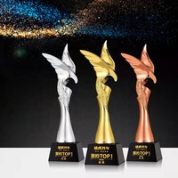 Souvenir Cadeaux Cristal Trophée Or Argent Cuivre Aigle Propagation Ailes Résine Événement Prix Trophée