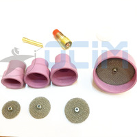 12 #   14 #   16 #   24 #   Cawan Nozzle Keramik untuk Pengelasan Tig, Material Al2O3, Diameter 2.4mm