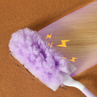 Brosse à poussière en microfibre douce, moelleuse, lavable, portable, anti-statique, pour l'élimination de la poussière, multi-usages