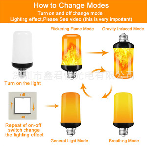 Rgb Flame <b>Bulb</b> 138x65mm <b>Remote</b> <b>Control</b> Color Changing Led Light For Christmas Party Decoration - Product Image 5