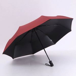 Promotional Classic Folding Umbrella Custom Logo Fully-Automatic Opening Fiberglass <b>Frame</b> Windproof Design Business Gifts 190T - Product Image 6