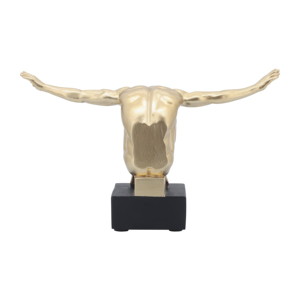 Fermalibri Decorativo a Forma di Scultura Umana, Finitura Dorata, Elemento Artistico per Libreria e Scrivania - Product Image 4