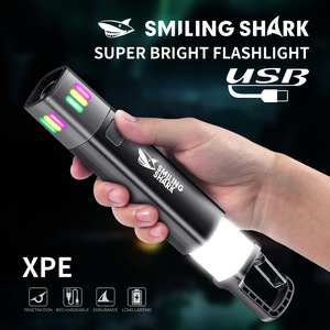 Smiling Shark Super Bright <b>Flashlight</b> USB <b>Rechargeable</b> LED Camping Light XPE - Product Image 1