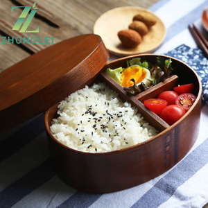 Boîte à Lunch en bois cuisine enfants, Bento de Style japonais pour enfants à l'école, vaisselle boîtes de bol organisateur de voyage 4 pièces - Product Image 5