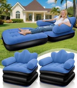 2-in-1 Inflatable <b>Sofa</b> Bed <b>Air</b> Couch for Home Garden Office Camping - Product Image 1