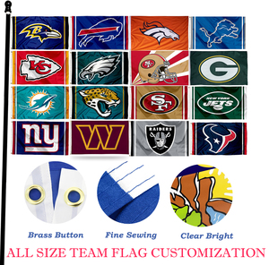 Großhandel individuelles Design Einseite 100 % Polyester Denver Broncos NFL National Football League Mannschaft Sportflaggen - Product Image 4