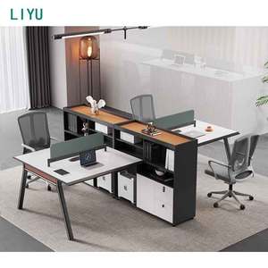 Escritorio de Oficina Moderno en Forma de L Liyu, Estación de Trabajo Modular Multipersona, Muebles de Oficina Modulares con Separación Elegante - Product Image 4