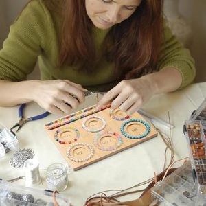 Eco-Friendly Bamboo <strong>Bead</strong> <strong>Board</strong> for Jewelry Bracelet Making DIY Wood Crafts Painted Wooden Boxes Wall Signs - Product Image 4