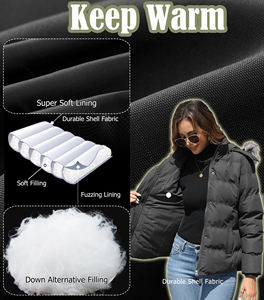 เสื้อโค้ทกันหนาวแบบมีฮู้ดของผู้หญิงแจ็คเก็ตขนเป็ดหนาแบบถอดได้ - Product Image 3