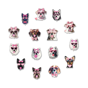 アクリル製 シューズチャーム 犬柄 ゴシック風 可愛い 靴用アクセサリー スニーカー飾り デコレーションパーツ - Product Image 1