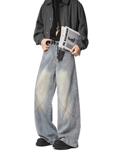 Pantalones Vaqueros Kans Pocket para Hombre, con Detalle de Solapa Kanji, Corte Relajado, Proveedor Chino - Product Image 3