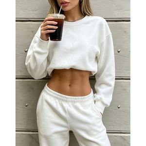 Chemise à manches longues à col rond pour femme personnalisée, <span class=keywords><strong>pull</strong></span> en tricot ample décontracté, <span class=keywords><strong>pull</strong></span>-over, streetwear fin pour le printemps et l'automne - Product Image 3