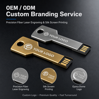 Clé USB 2.0 en métal personnalisée avec logo, en forme de clé, chiffrée, nouveau cadeau promotionnel d'entreprise, 8 Go/16 Go/32 Go/64 Go/128 Go