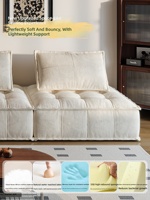 Canapé modulaire en bois deux places Ruixue Piedmont Chenille Petal Collection 2026, nouveau design moderne et minimaliste avec coussins cubes