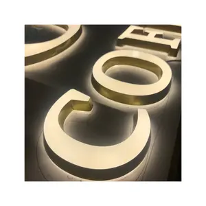 Letrero led personalizado para exteriores, letrero de metal con letras facelit, para farmacia, hotel