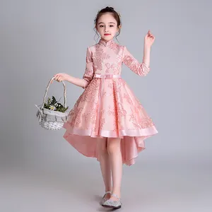 Kids Embroidery Long Sleeve Party Dress Baby Winter Birthday Frocks Girls Princess Wear 1207