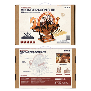 Robotime Rokr - Juguete <span class=keywords><strong>de</strong></span> Ensamblaje DIY LK802, Modelo <span class=keywords><strong>de</strong></span> Barco Vikingo Dragón, Rompecabezas 3D <span class=keywords><strong>de</strong></span> Madera <span class=keywords><strong>para</strong></span> Adultos - Product Image 6