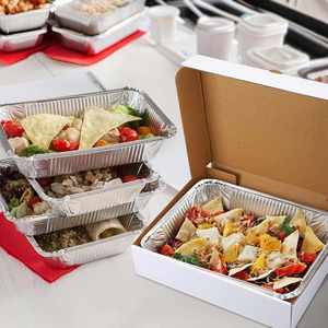 Custom Printed High-End Recycled Materials Biodegradable Eco-Friendly Portable Fast Food & Snack Packaging Boxes Handle Logo - Product Image 4