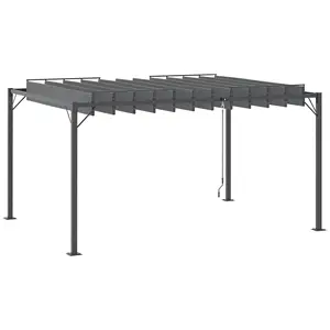 3x4M Pergola da esterno in alluminio esterno Patio sole Gazebo riparo posto auto coperto con tettoia a lamelle regolabile per giardino prato nel cortile