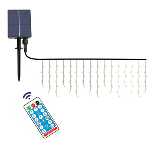 <span class=keywords><strong>Luces</strong></span> Solares de Cortina de Carámbanos, 96 LED, <span class=keywords><strong>Luces</strong></span> de Hadas Solares, <span class=keywords><strong>Cascada</strong></span> de <span class=keywords><strong>Luces</strong></span> de Cortina LED de 4 Metros - Product Image 6