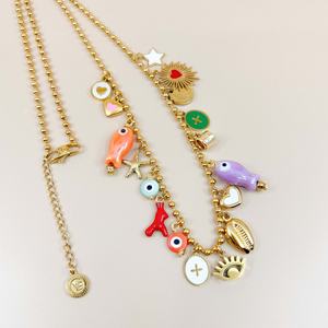 Nuevo Collar Bohemio de Moda Europea y Americana con Colgante de Concha y Cadena de Boca Suelta DIY, Chapado al Vacío en Oro 18K y Acero Inoxidable - Product Image 2