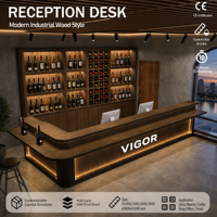 Comptoir de réception industriel et commercial, pour café, restaurant, sushis, snack-bar, mobilier complet sur mesure