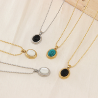 Collier en acier inoxydable plaqué or PVD 14K, chaîne à perles coquillages elliptiques, bijoux de mode hypoallergéniques simples pour femmes, vente en gros
