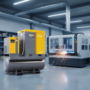 <span class=keywords><strong>2026</strong></span>年式 ポータブルスクリューエアコンプレッサー（エアドライヤーとタンク付き）産業用 - Product Image 1