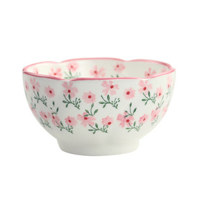 Juego de vajilla de cerámica floral, juego de platos y cuencos para el hogar de alta calidad, plato hondo bajo esmalte, cuenco para fideos y plato para arroz con diseño floral. - Product Image 2
