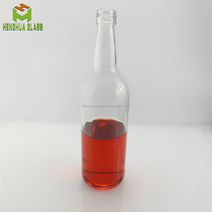 Fabricant personnalisé 1000ml 32oz <span class=keywords><strong>1L</strong></span> <span class=keywords><strong>bouteille</strong></span> de <span class=keywords><strong>rhum</strong></span> en verre ronde liqueur vin vodka gin tequila bouteilles de whisky en verre avec couvercle à vis - Product Image 2