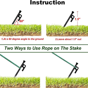 Lot de 4/8/12/16 piquets de tente en métal robuste pour le camping, piquets de tente en acier de 20/30/40 cm, incassables et in flexibles - Product Image 3