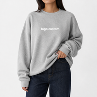 Sudadera de Cuello Redondo 100% Algodón, 350GSM, Gruesa, Unisex, Corte Holgado, Bordado Personalizado, Manga Larga, Fabricante Mayorista