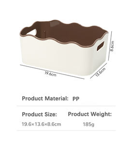 עמיד 2k תיבת אחסון ביתי פלסטיק עם ידיות ידיות שולחן עבודה סל אחסון המטבח - Product Image 4