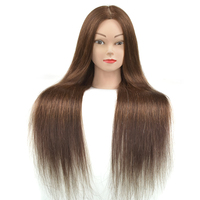 École d'entraînement 8 "-24" brun naturel 100% tête de teinture pour cheveux humains têtes d'entraînement de coiffure